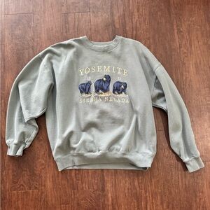 Brandy Melville Green Yosemite Crew Neck